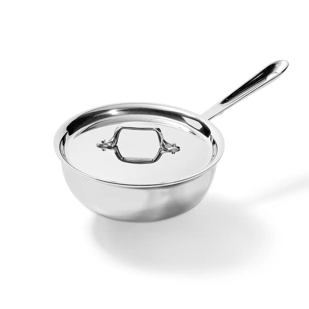 All-Clad D3 Stainless 3-ply Bonded Cookware 2qt Saucier with Lid | 4212R - Thumbnail 2