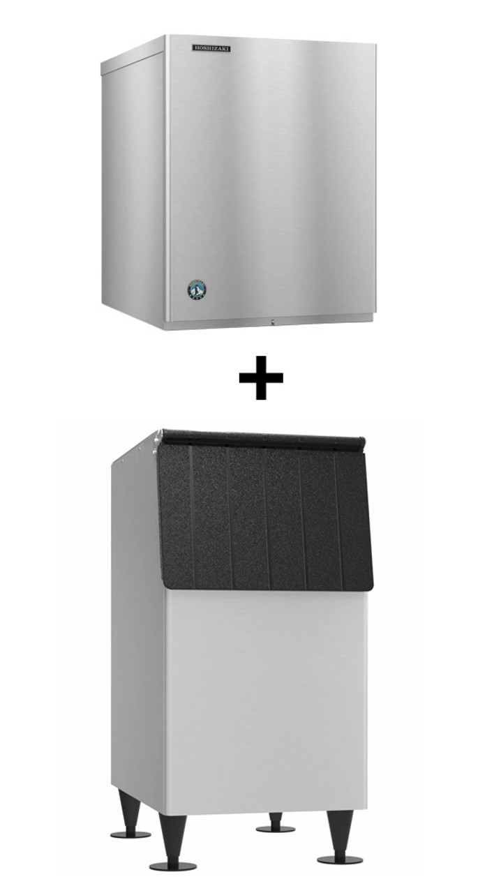 Hoshizaki - 642 lb 22" Remote Cooled Crescent Cube Ice Machine With 300 lb Storage Bin - KM-660MRJ+B-300SF