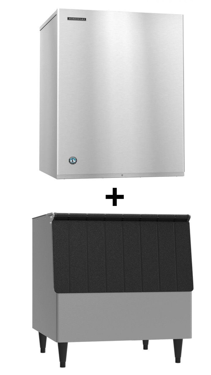 Hoshizaki - 1653 lb 30" Remote Cooled Crescent Cube Ice Machine With 250 lb Storage Bin - KM-1601MRJ3+B-250SF