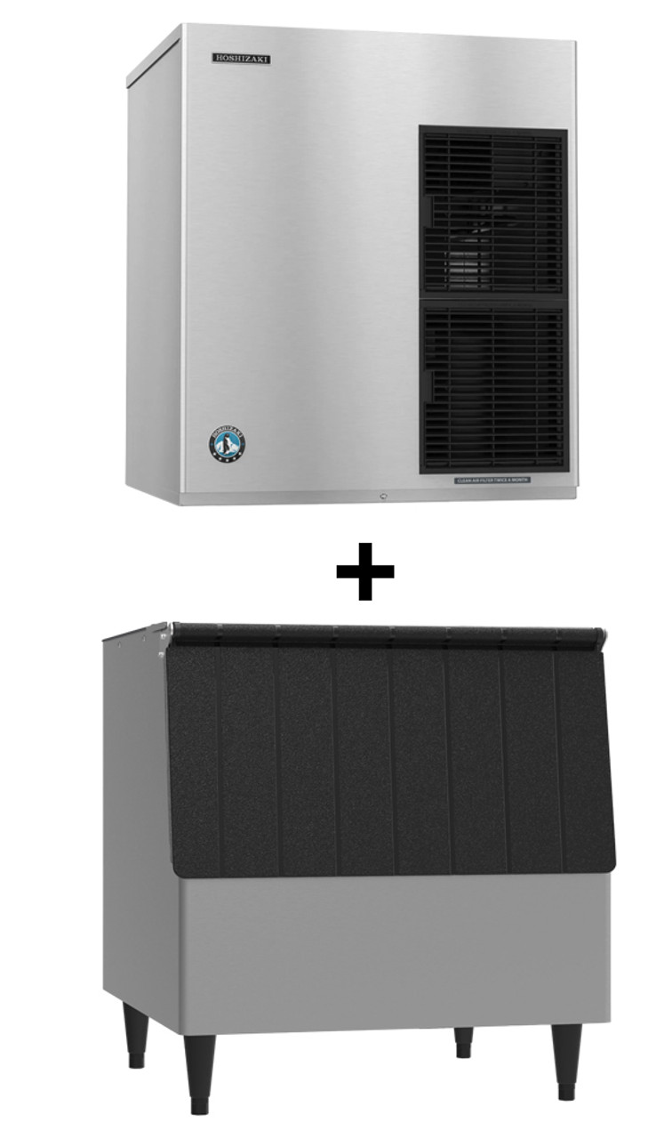 Hoshizaki - 1335 lb Slim-Line 30" Remote Cooled Cubelet Ice Machine With 250 lb Storage Bin - F-1501MRJ-C+B-250SF