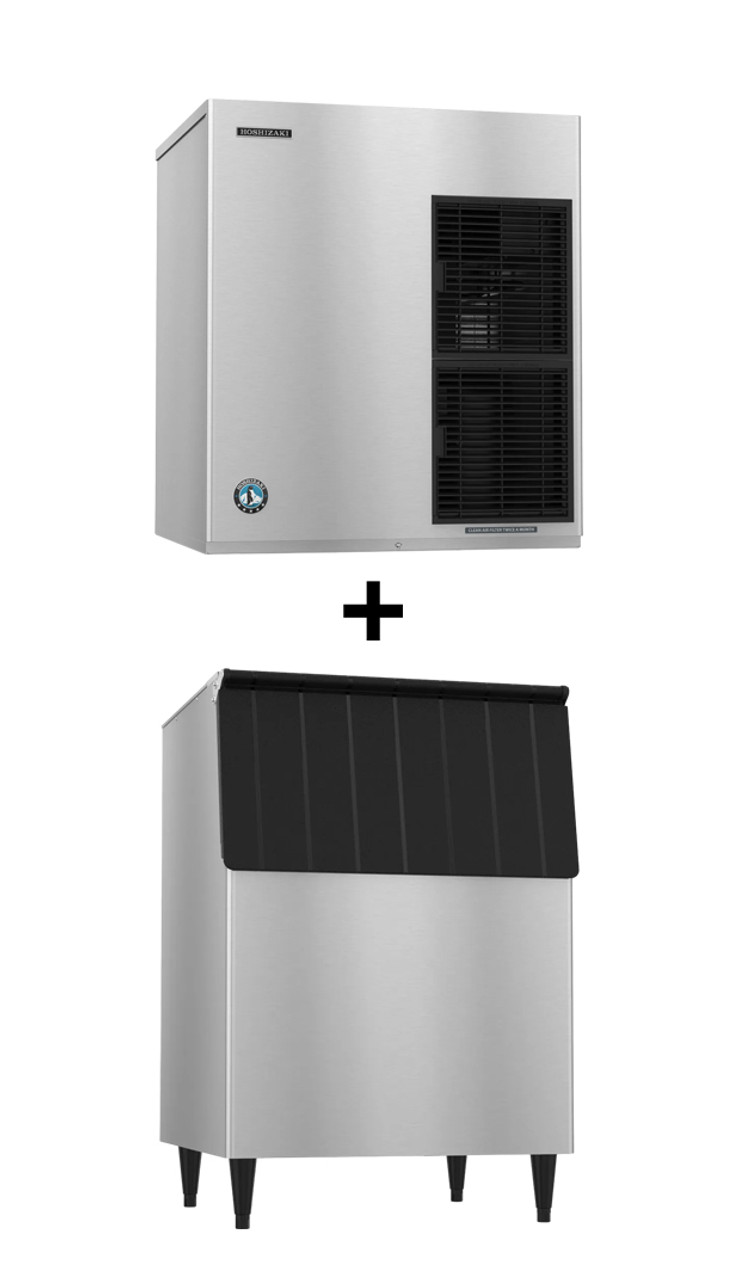 Hoshizaki - 2073 lb 30" Remote Cooled Flaker Ice Machine With 500 lb Storage Bin - F-2001MRJ+B-500SF