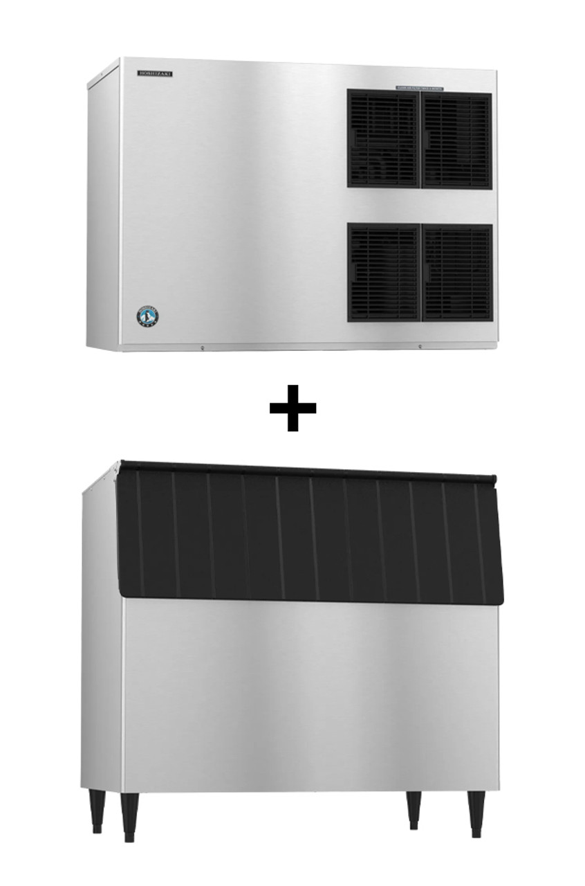 Hoshizaki - 1875 lb 48" Air Cooled Crescent Cube Ice Machine With 500 lb Storage Bin - KM-1900SAJ+B-800SF