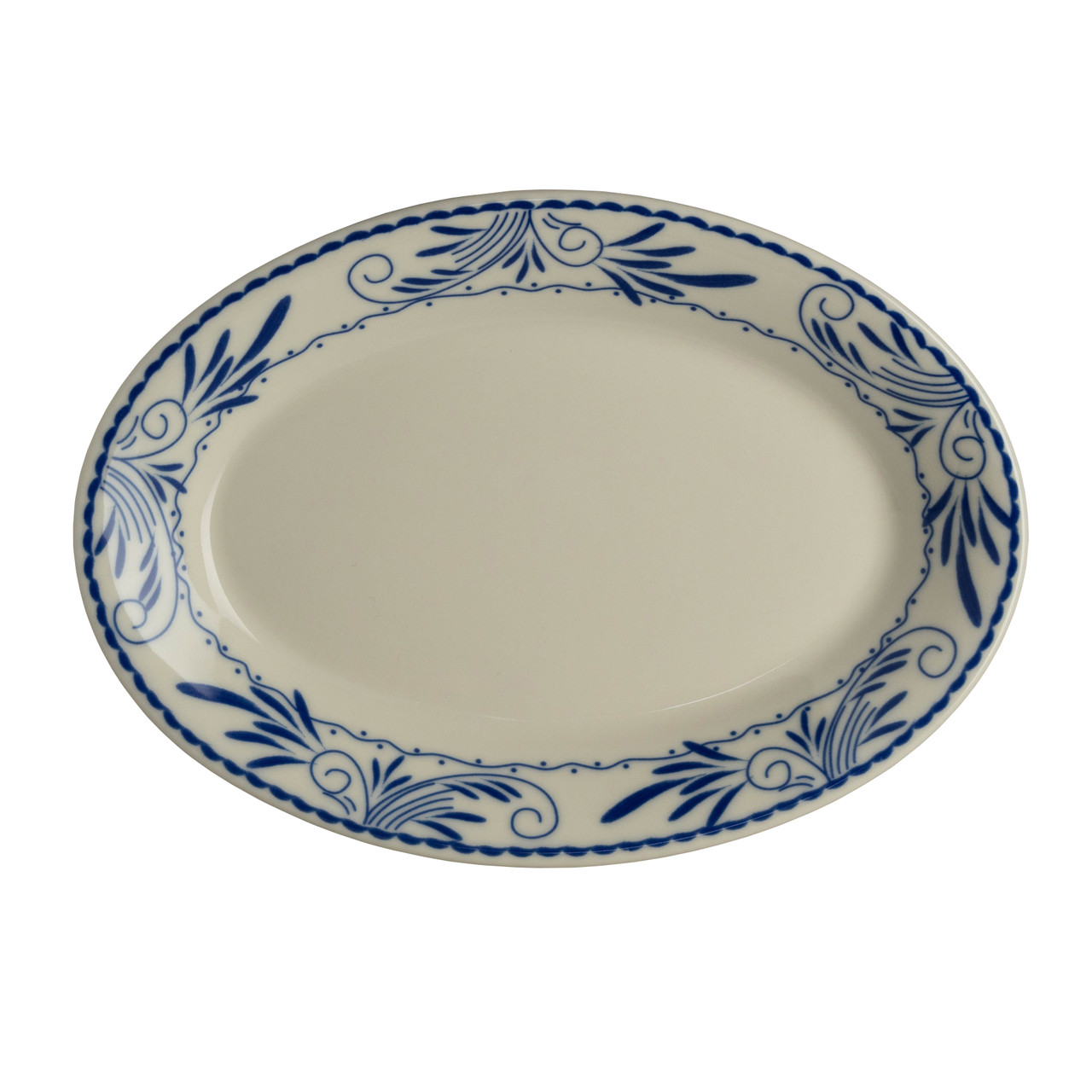 Homer Laughlin - 10 1/2 In X 7 1/4 In Blue Mex Rolled Edge Oval Platter (24 Per Case) - HL15441008