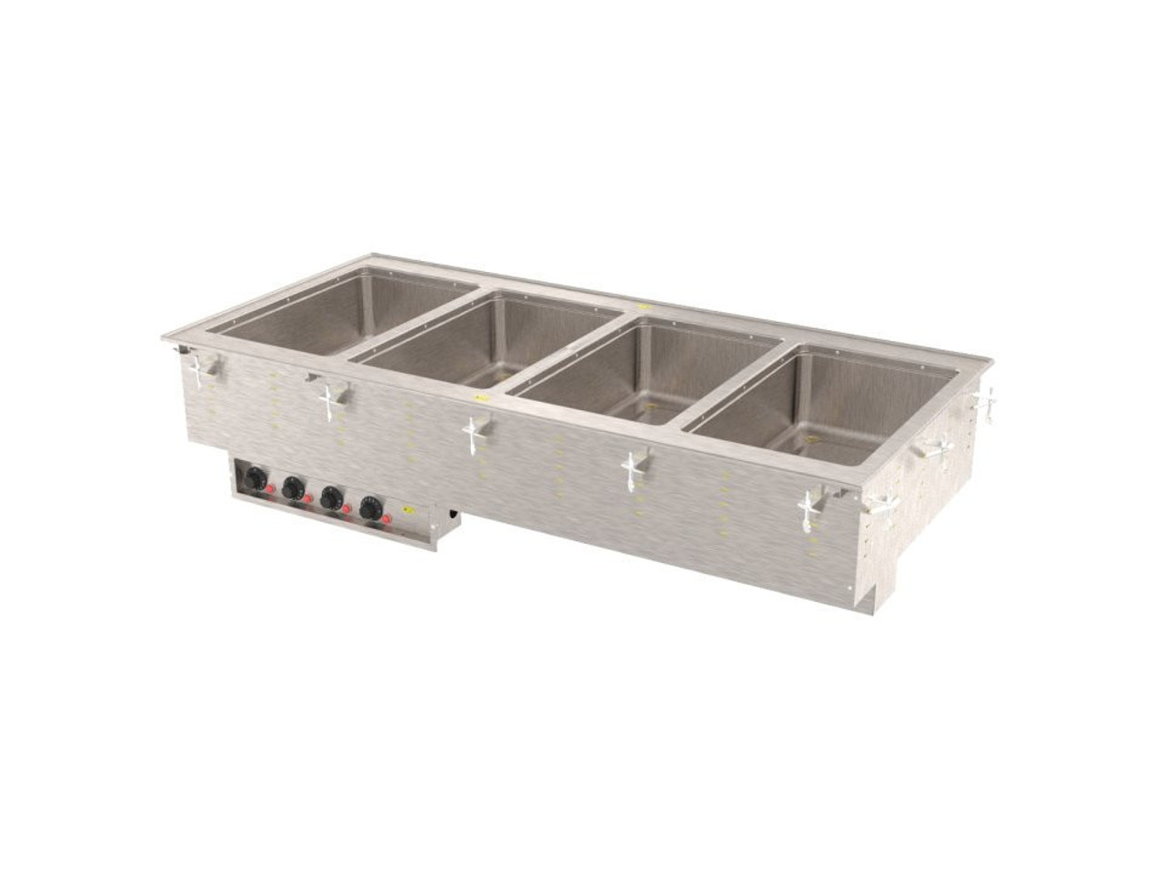 Vollrath - Four-Well Modular Drop-In Hot Well 208/240V w/ Thermostatic Controls & Manifold Drain - 3640771