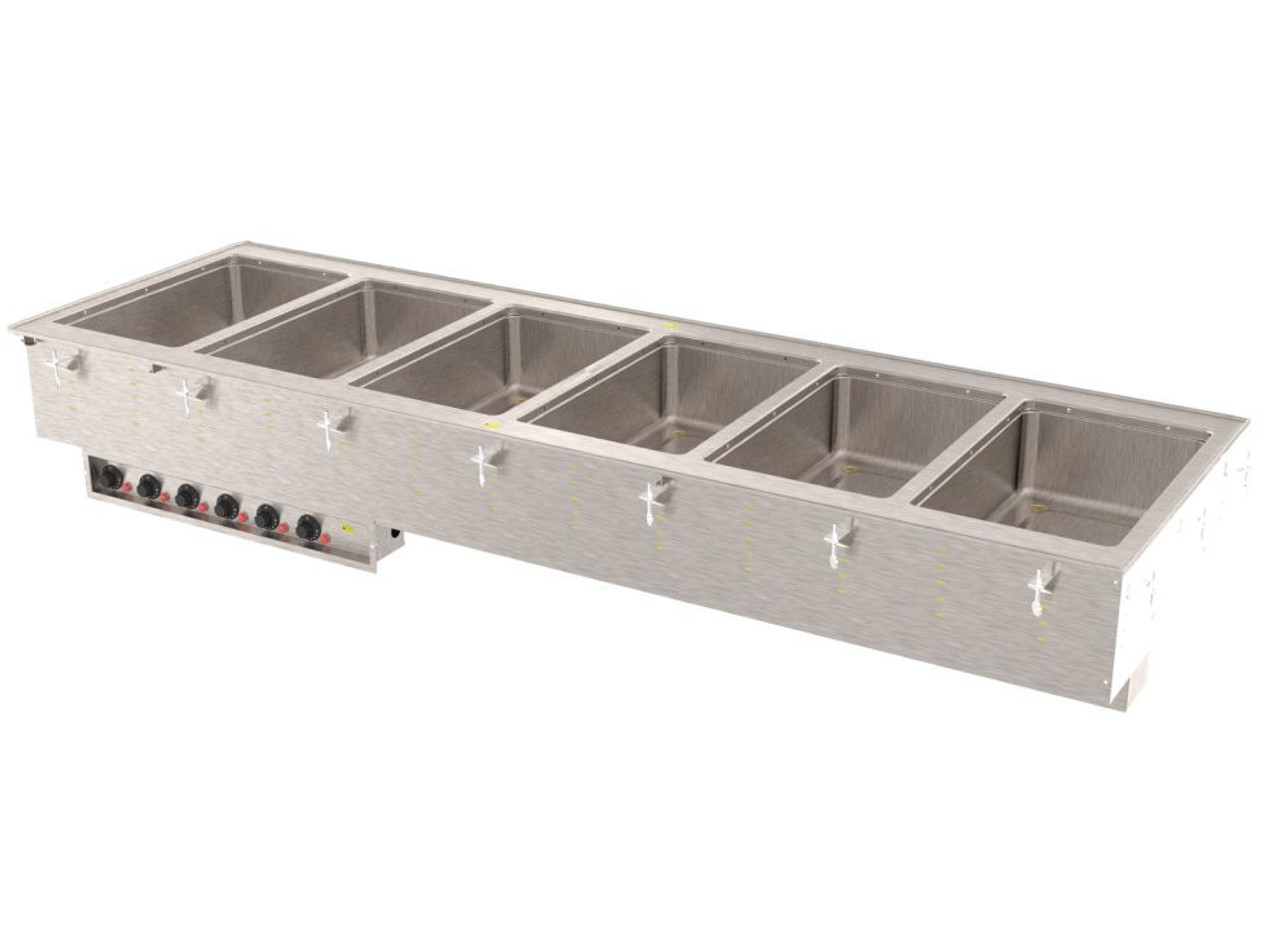 Vollrath - Six-Well Marine Grade Modular Drop-In Hot Well 208V w/ Infinite Controls & Auto-Fill - 3640960HD