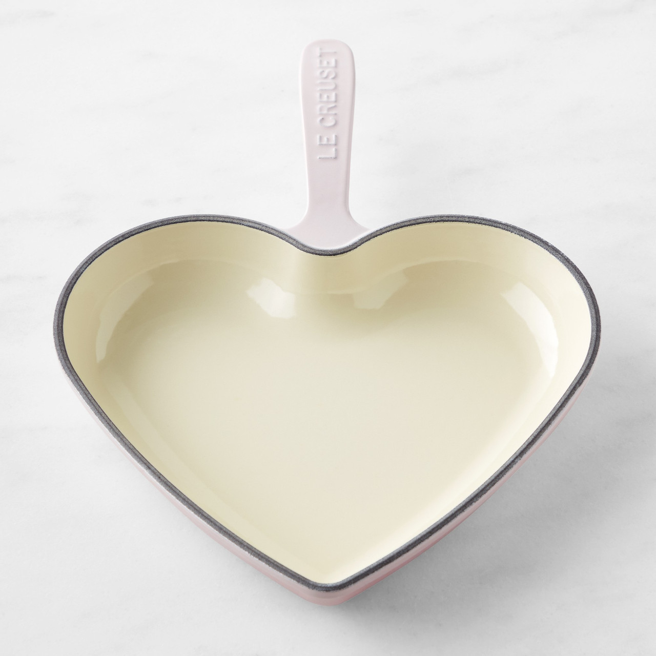 Le Creuset - 26cm Shell Pink Heart Shaped Skillet