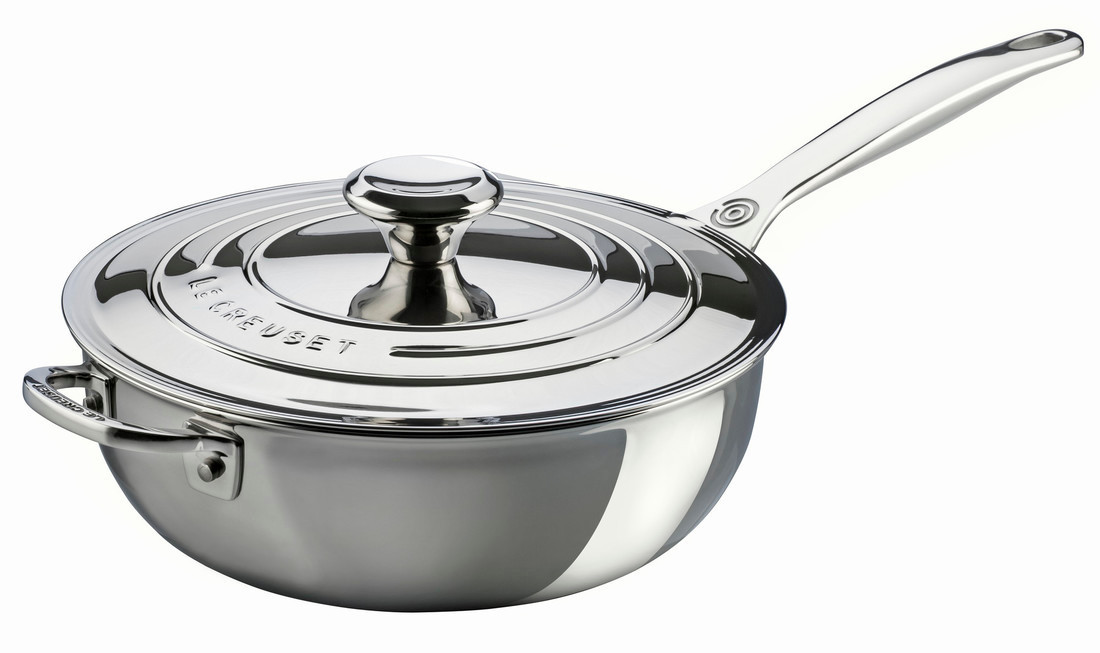Le Creuset - 1.9 L (2 Qt) Stainless Steel Saucier - Chef's Pan