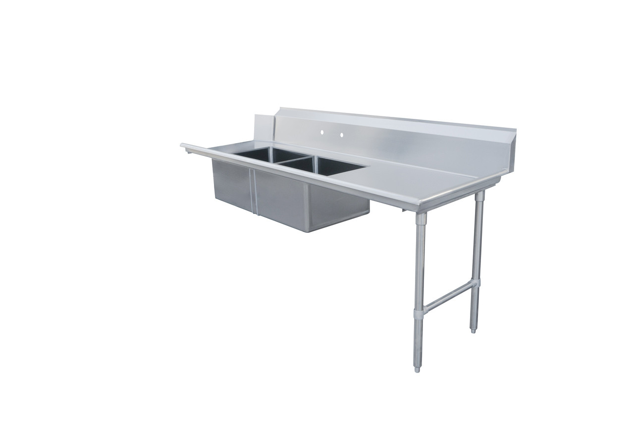 Omcan - 84" Right Side Soiled Dish Table w/ 2 Sinks - 48488
