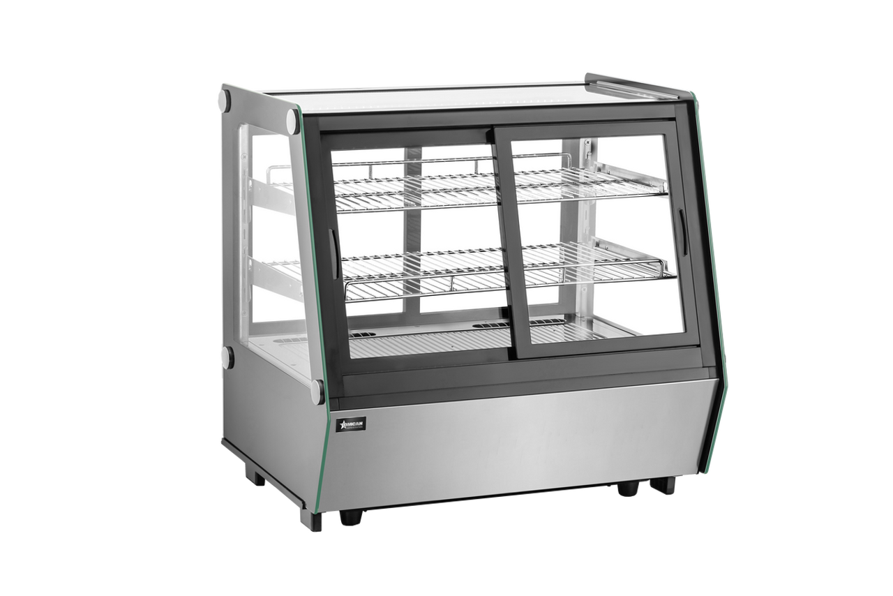 Omcan - 48" Black Refrigerated Self-Service Countertop Showcase - 48568