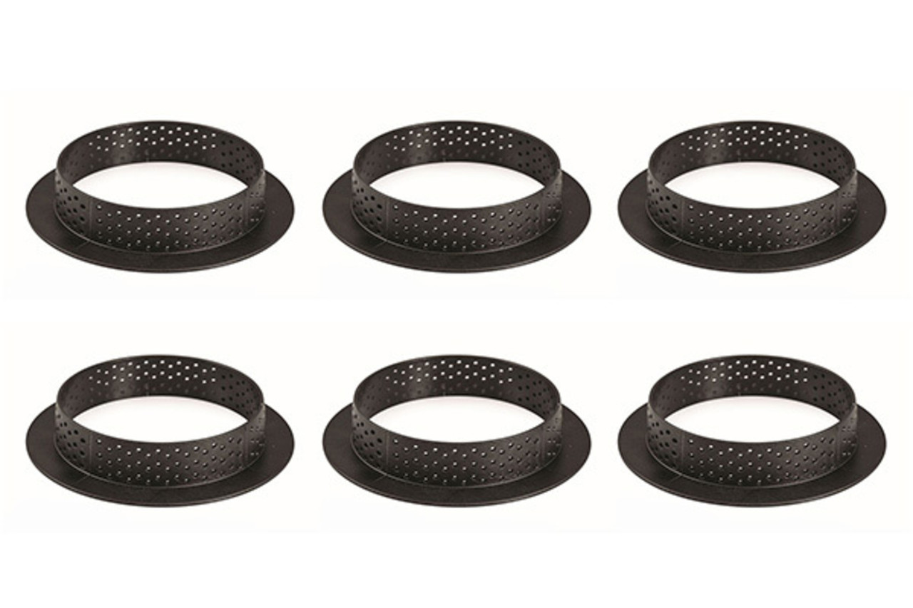 Silikomart - 80mm Microperforated Tart Rings Set of 6 - TART RING 8
