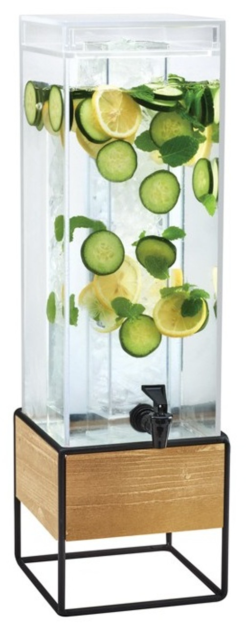 Cal Mil - 3 Gallon Madera Square Beverage Dispenser W/ Ice Chamber & Base - 3561399