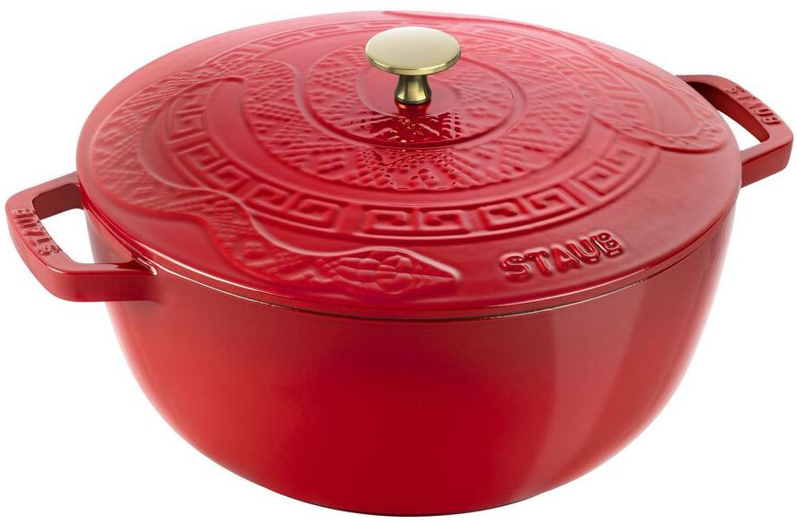 Staub - 4.9L (5 QT) Cast Iron Cherry Snake Lid Cocotte - 1032794