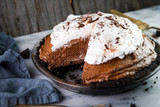 Spicy Chocolate Mousse Pie with Fresh, Homemade Vanilla Whipped Cream 