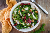 Broccolini, Escarole, and Radicchio Salad with Anchovy Dressing and Toasted Walnuts