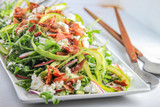 ​Asparagus Ribbon Salad with Arugula, Radish, Bacon, & Goat Cheese with a Dill Buttermilk Dressing