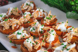 Buffalo Chicken Sweet Potato Bites