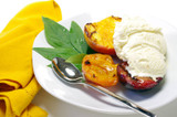 Grilled Stone Fruit with Vanilla Ice Cream