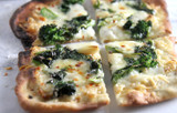  Cheesy Pizza with Kale and Lemon Garlic Sauce