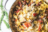 Bacon and Mushroom Pappardelle with Rosemary