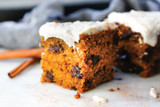 ​Chocolate Chip Pumpkin Cake with Brown Butter Cream Cheese Frosting