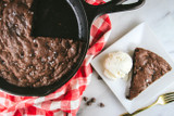 Dark Chocolate Chip Skillet Brownie