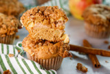 Apple Crumble Muffins with a Cinnamon Cream Cheese Swirl