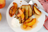 Grilled Poppy Seed Pound Cake with Summer Nectarines and Crème Fraîche 