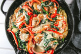 Creamy Skillet Chicken with Peppers and Spinach