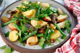 Warm Potato Salad with Green Beans and Caramelized Onions