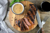 New York Strip Steak with Whisky Cream Sauce