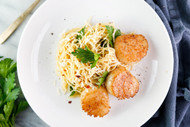 ​Sugar-Seared Scallops with Lemon Pasta 