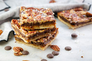 Dark Chocolate Bourbon Pecan Bars