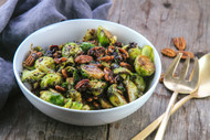 ​Roasted Brussels Sprouts with Cranberries & Balsamic Reduction