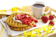 Buttermilk Waffles with Bedazzled Strawberries