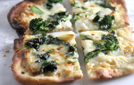  Cheesy Pizza with Kale and Lemon Garlic Sauce