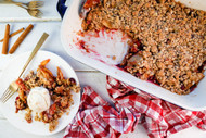 Cranberry Apple Crisp with Vanilla Bean Ice Cream