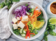 Spring Roll Bowl with Spicy Peanut Sauce