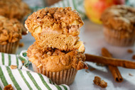 Apple Crumble Muffins with a Cinnamon Cream Cheese Swirl