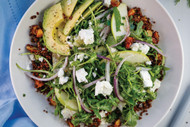 Arugula, Avocado, and Quinoa Salad with Mint and Feta