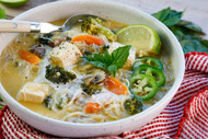 Green Curry Soup with Tofu and Vegetables