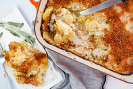 Potatoes au Gratin with Asiago Cheese and Sage