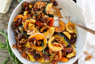 Roasted Brown Butter Squash with Nuts, Dates, and Crispy Herbs