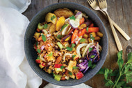 Roasted Root Vegetable and Farro Bowl with a Walnut Vinaigrette