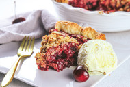 Homemade Cherry Bourbon Pie with Buttery Oat Crumble Topping