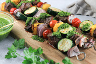 Grilled Steak Kabobs with Chimichurri