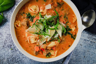 Creamy Tomato Soup with Sausage and Tortellini