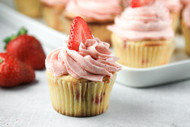 Fresh Strawberry Cupcakes with Strawberry Buttercream Icing