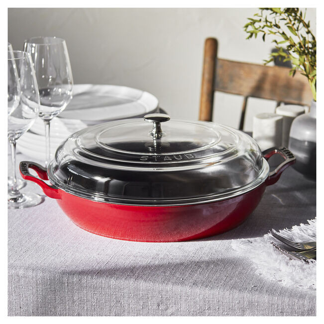 staub braiser with glass lid braiser