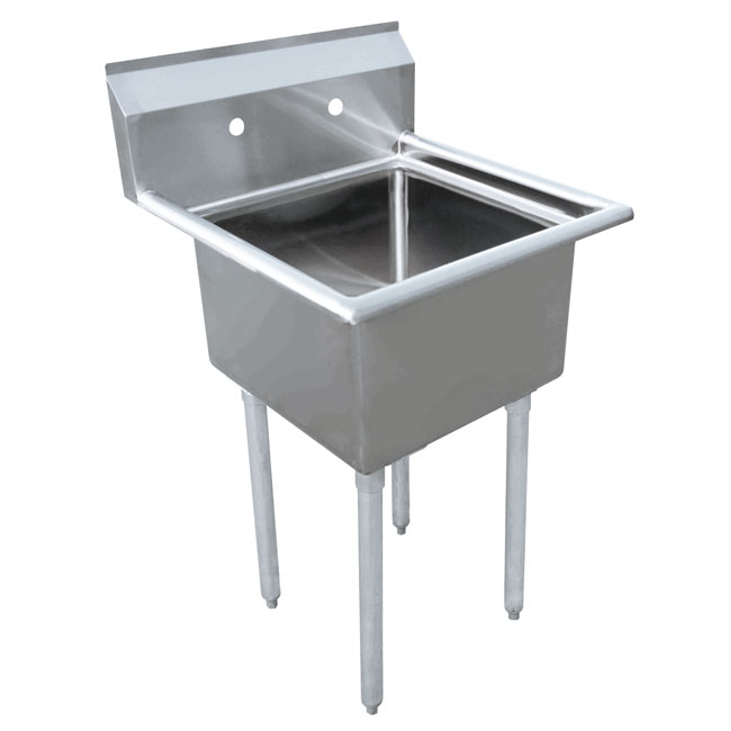 Omcan 18″ X 21″ X 14″ Three Tub Sink With Center Drain And Two Drain B