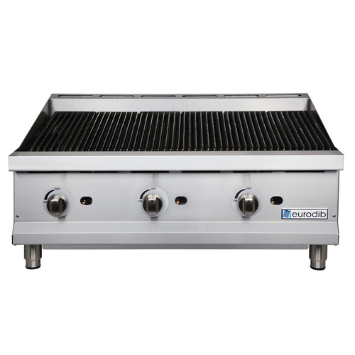 Eurodib - 36" Manual Control Gas Charbroiler 120,000 BTU - T-CBR36